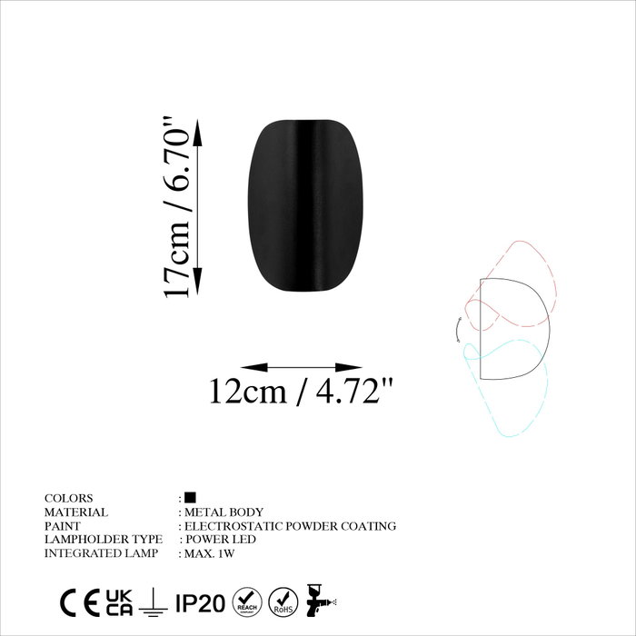 Opviq Heybe - 13623 Lámpara de pared negra de metal Opviq Heybe - 13623 Lámpara de pared negra de metal